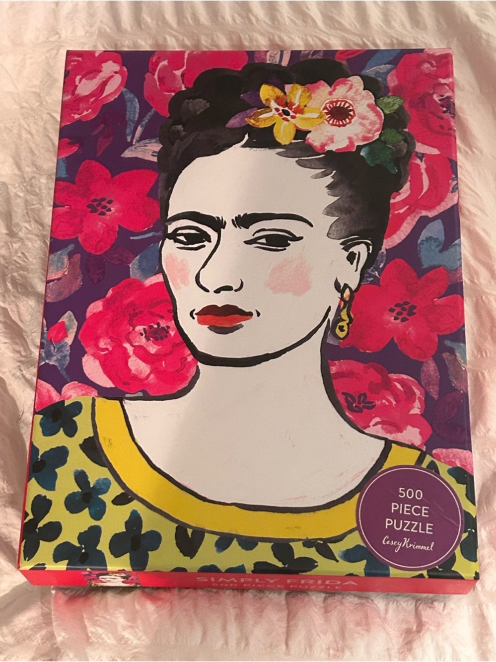 FRIDA KAHLO Simply Frida 500 Piece Puzzle Art Floral Portrait - Picture 1 of 4
